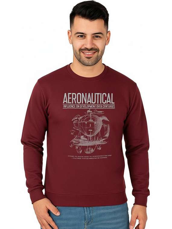 men printed long sleeve regular fit sweatshirt