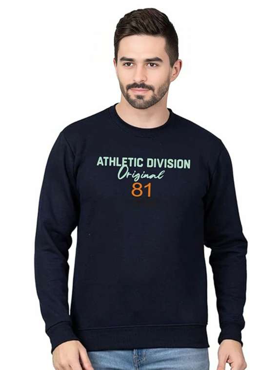 men typographic long sleeve regular fit sweatshirt