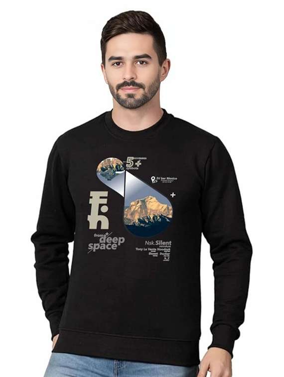 men printed long sleeve regular fit sweatshirt