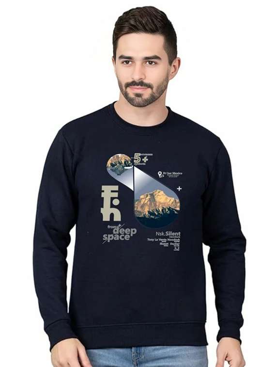 men printed long sleeve regular fit sweatshirt