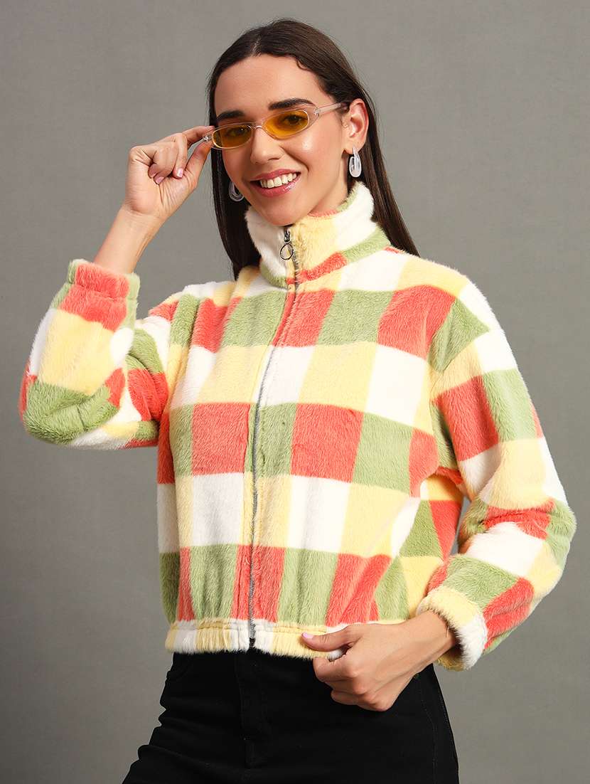  women checkered long sleeve sweatshirt