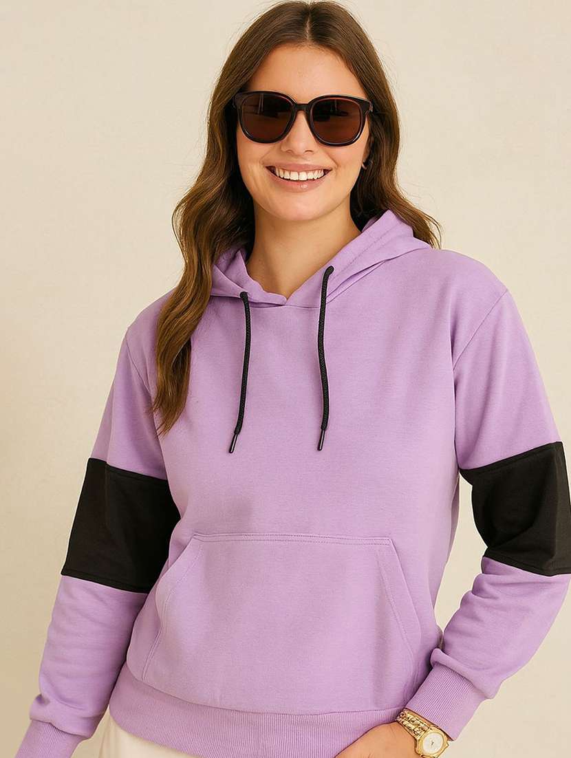  women tapered long sleeve hooded sweatshirt