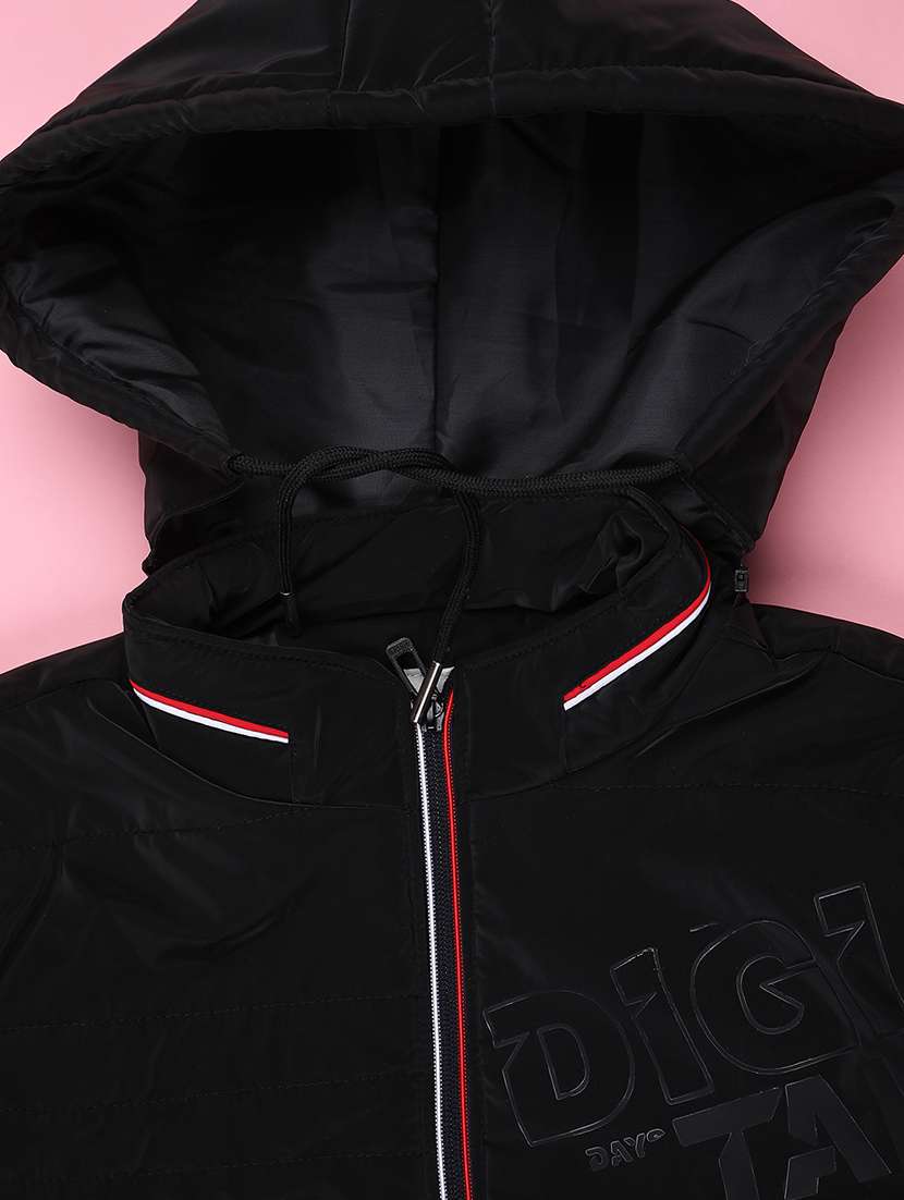 boys solid long sleeve hooded quilted jacket - 22245815 -  Standard Image - 3