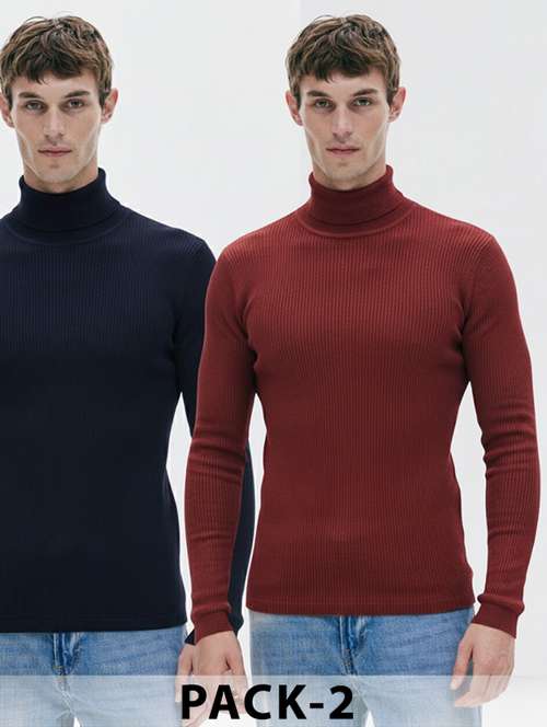 men pack of 2 solid long sleeve pullover - 22246166 -  Standard Image - 0