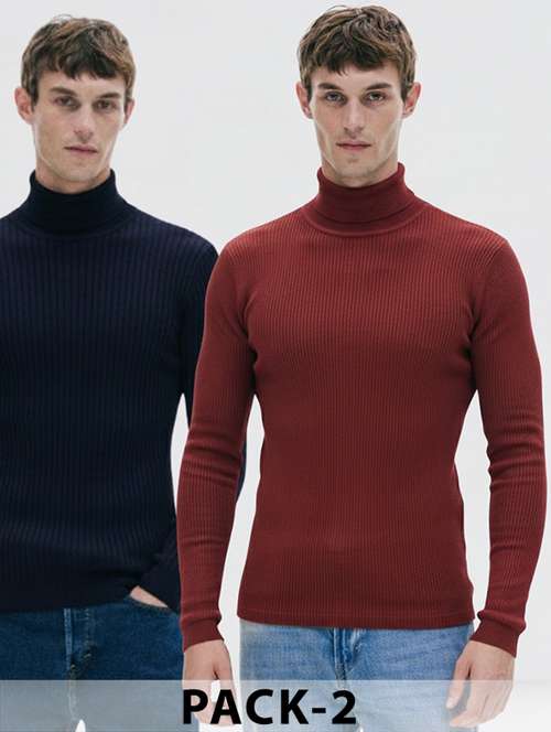 men pack of 2 solid long sleeve pullover - 22246167 -  Standard Image - 0