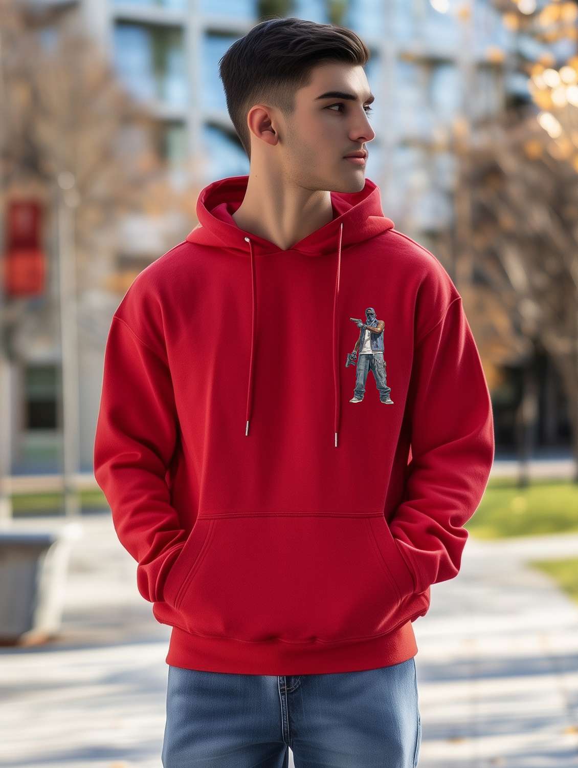 men graphic long sleeve regular fit sweatshirt