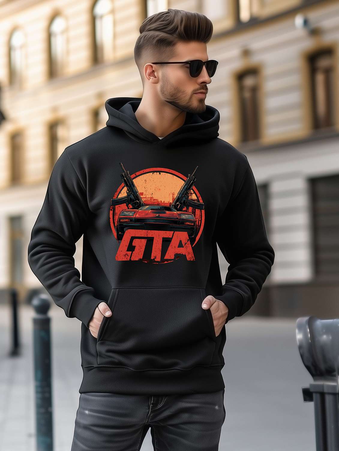 men printed long sleeve regular fit sweatshirt