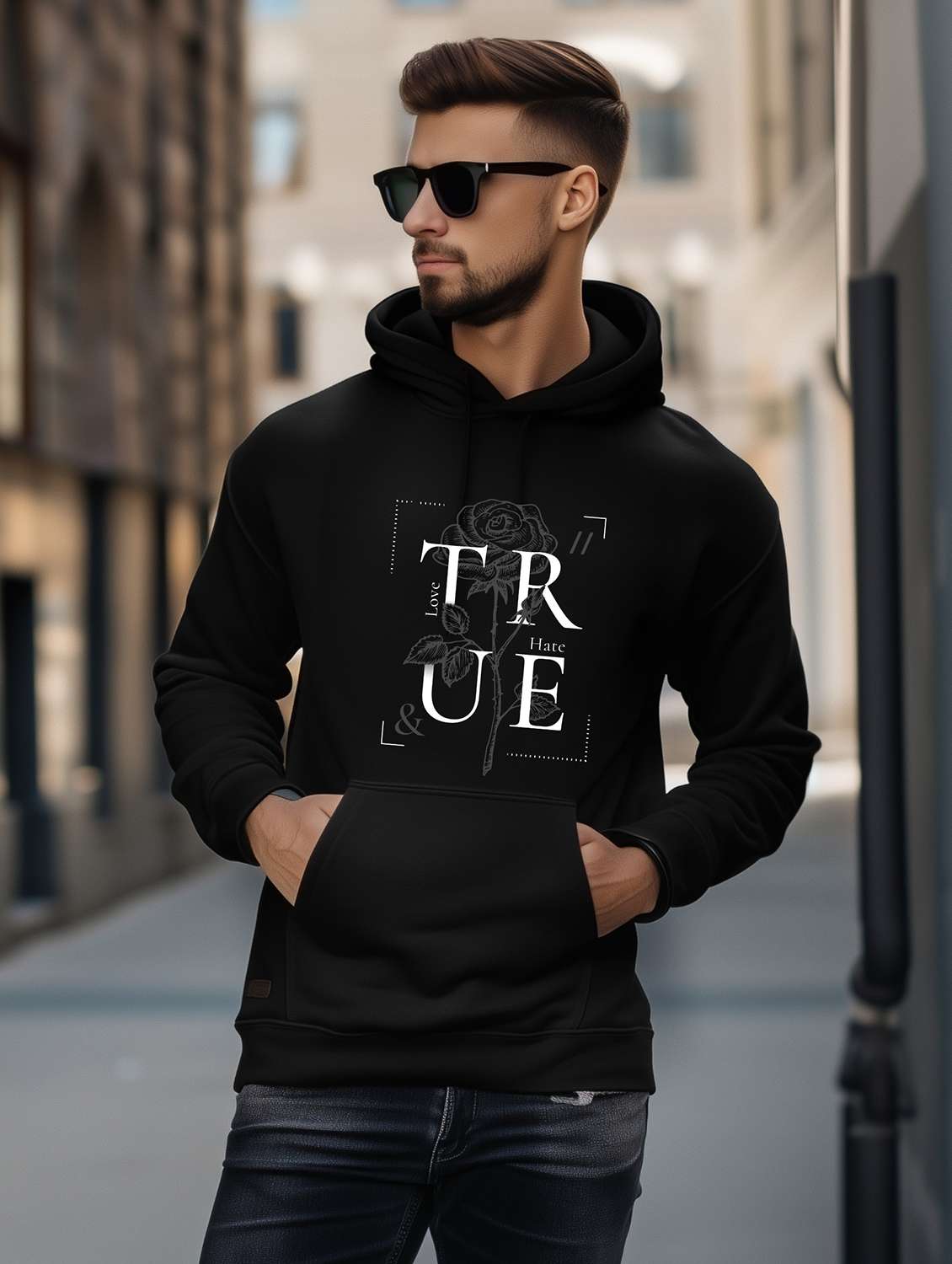 men printed long sleeve regular fit sweatshirt