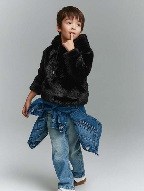 boys solid long sleeve hooded sweatshirt - 22246253 -  Standard Image - 3