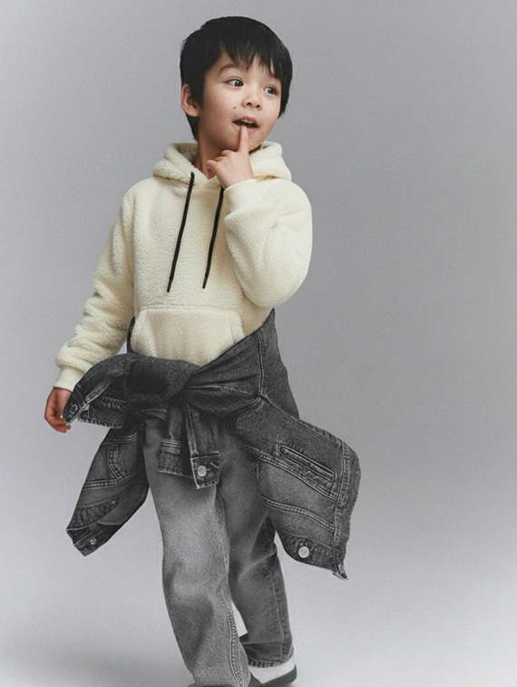 boys solid long sleeve hooded sweatshirt - 22246263 -  Standard Image - 3