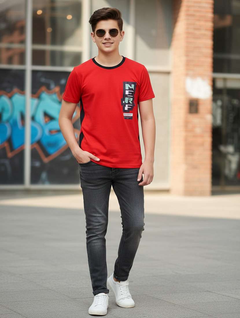 boys color block short sleeve t-shirt
