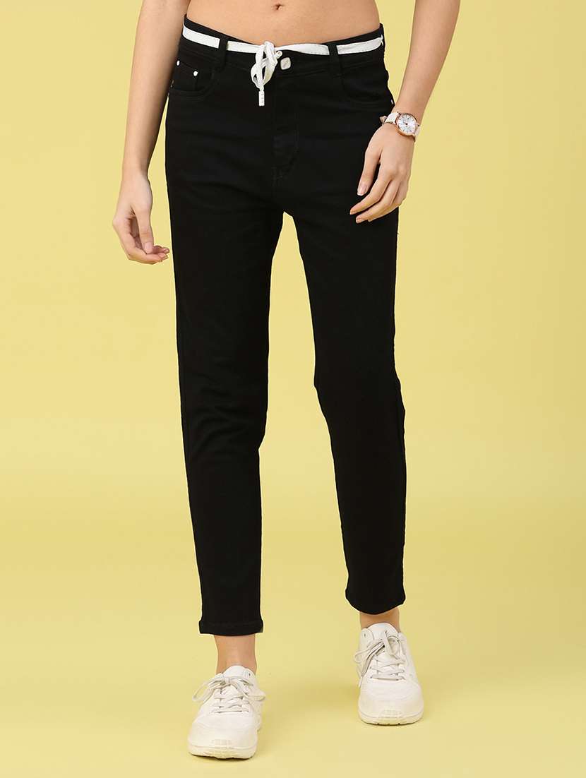 black cotton jeans