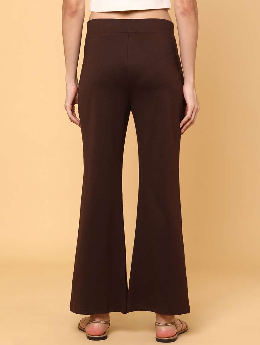 women solid mid rise bootcut trouser - 22246312 -  Standard Image - 3