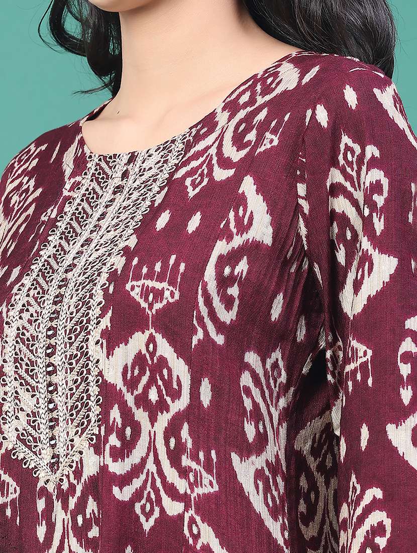 women printed three quarter sleeve kurta leggings set - 22246357 -  Standard Image - 5