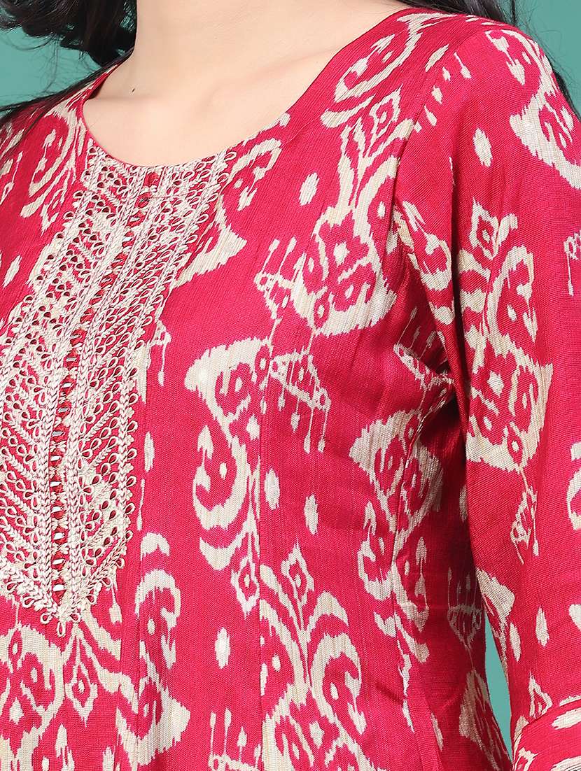 women printed three quarter sleeve kurta leggings set - 22246358 -  Standard Image - 5