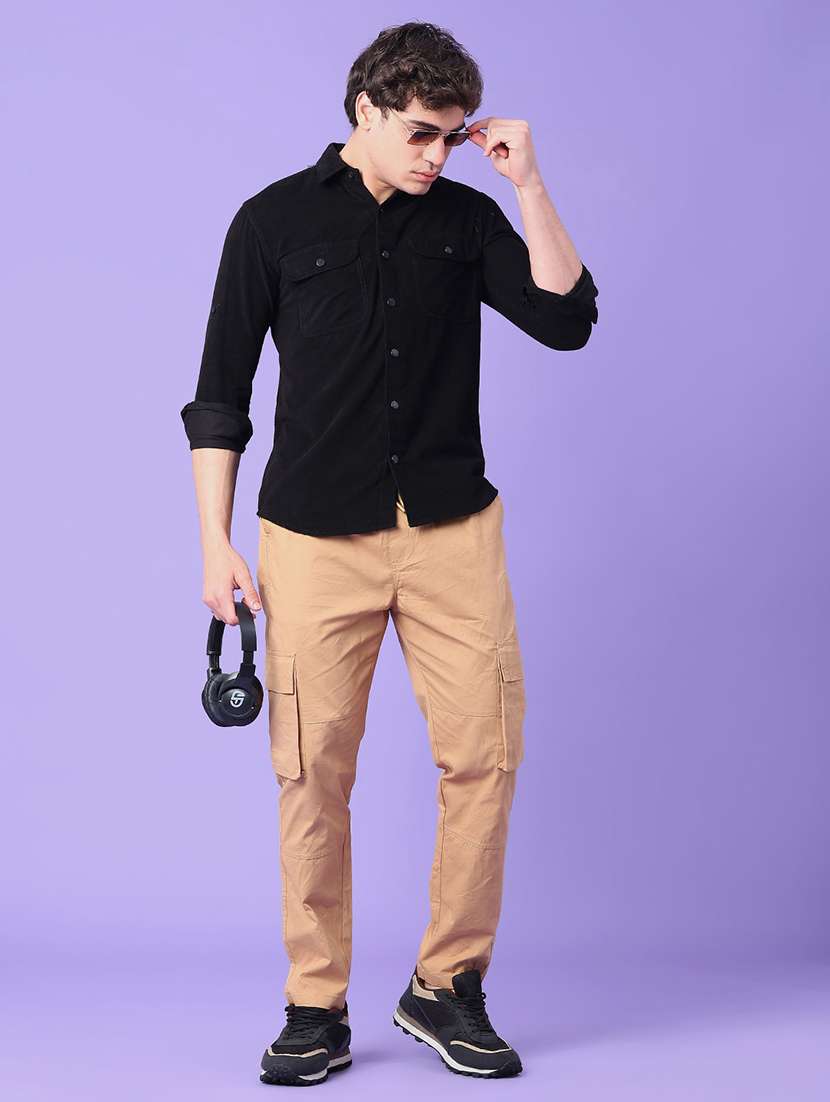 men solid collared long sleeve shirt - 22246383 -  Standard Image - 5