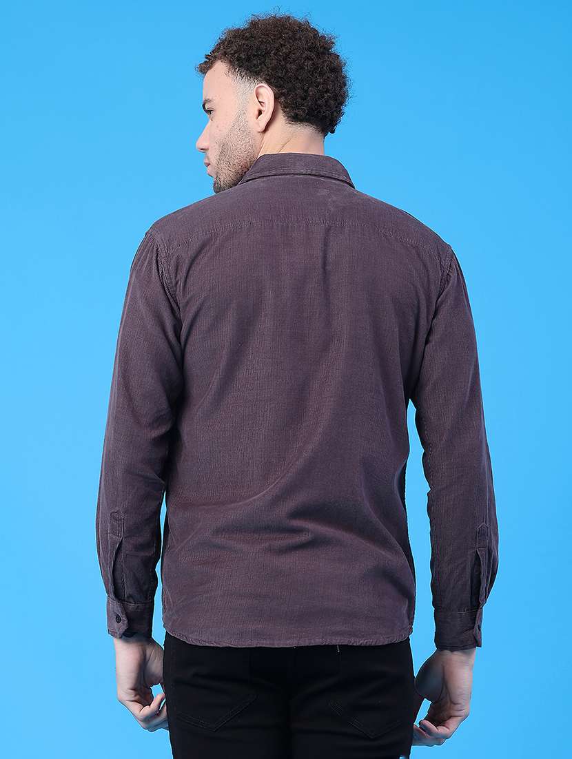men solid collared long sleeve shirt - 22246386 -  Standard Image - 3