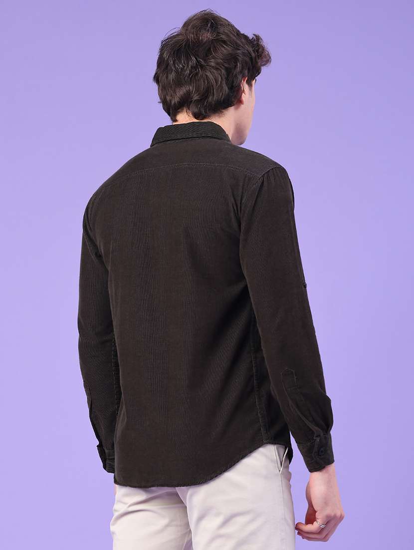 men solid collared long sleeve shirt - 22246387 -  Standard Image - 3