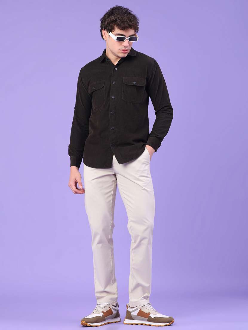men solid collared long sleeve shirt - 22246387 -  Standard Image - 5
