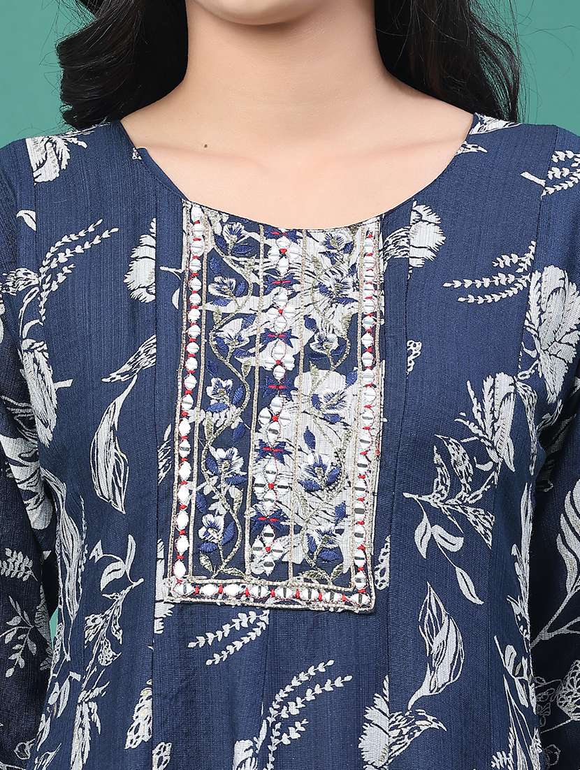 women floral printed three quarter sleeve kurta leggings set - 22246405 -  Standard Image - 5