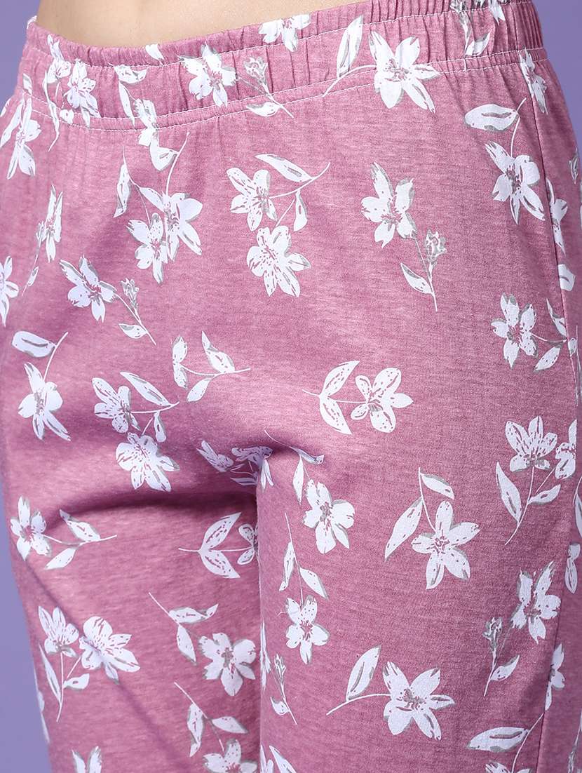 women printed mid rise lounge wear pajama - 22246411 -  Standard Image - 5