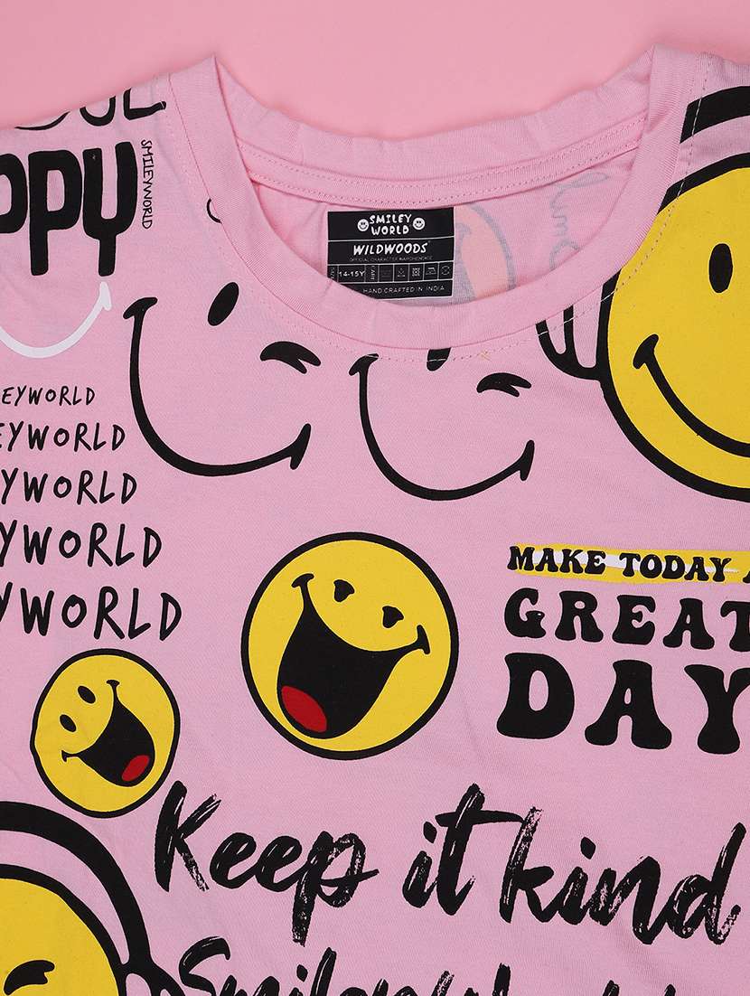 Girls Printed Short Sleeves Regular Fit Tee - 22246430 -  Standard Image - 3