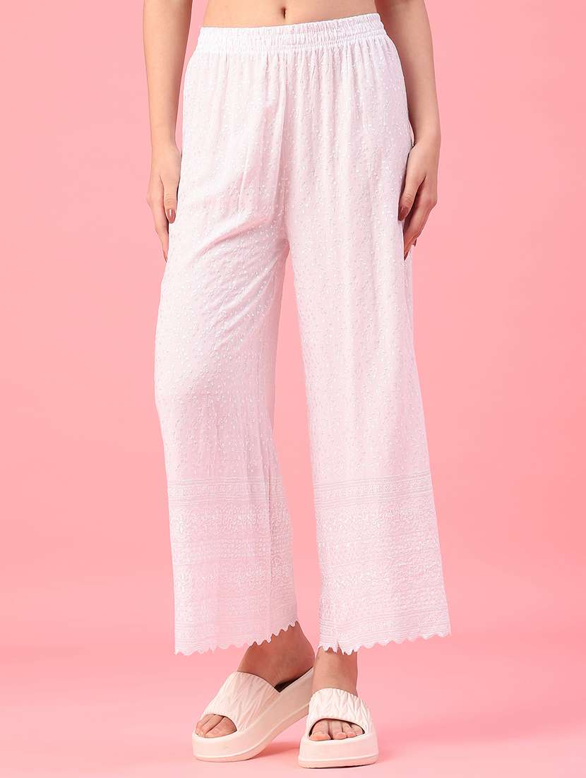 women solid mid rise palazzo