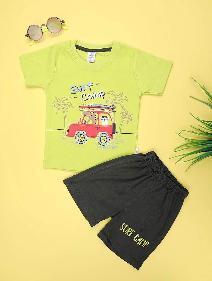 kids printed t-shirt and shorts set