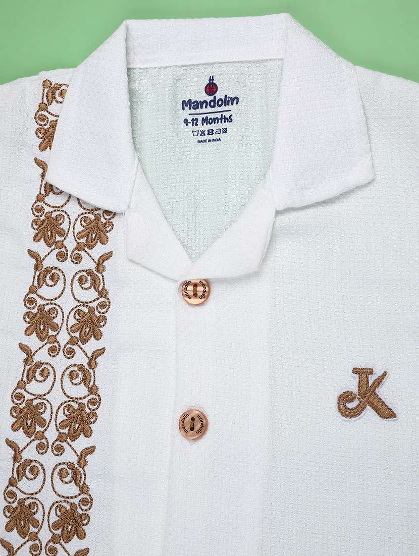kids embroidered shirt and shorts co-ord set - 22246543 -  Standard Image - 3