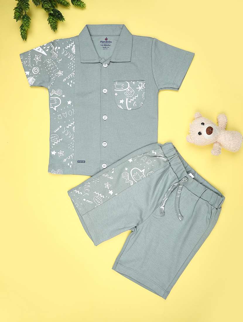 kids printed shirt and short set