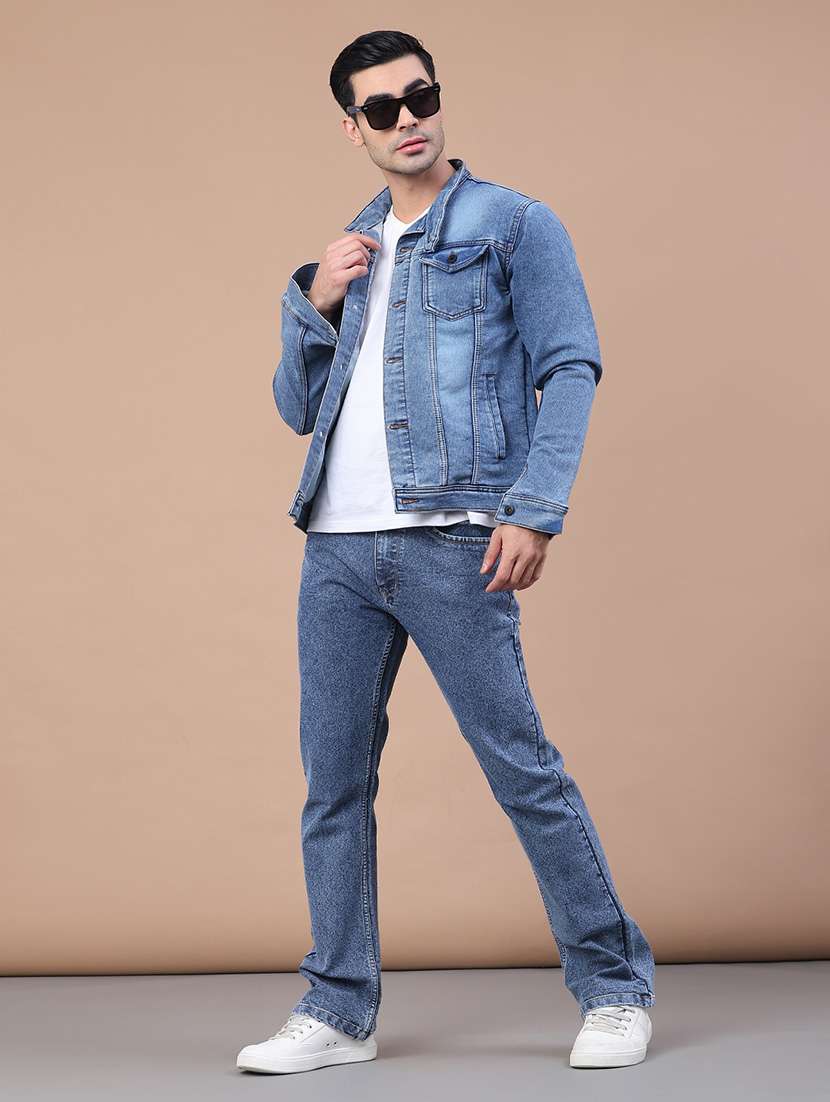 men washed long sleeve denim jacket - 22246607 -  Standard Image - 5