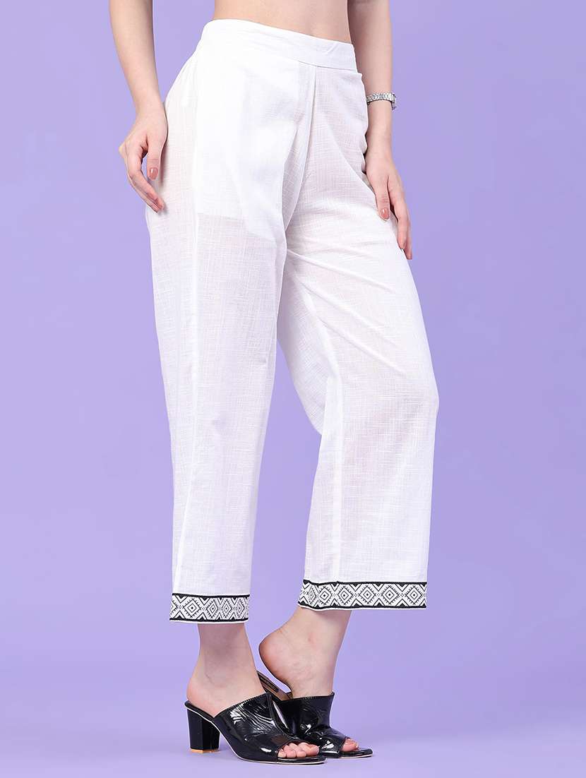 women printed mid rise wide leg trouser - 22246609 -  Standard Image - 3
