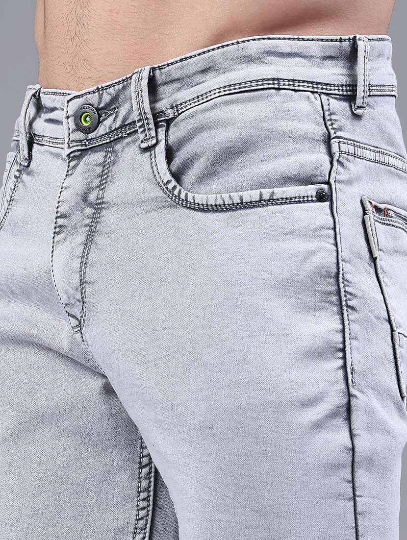 men plain mid rise full length jeans - 22246629 -  Standard Image - 5