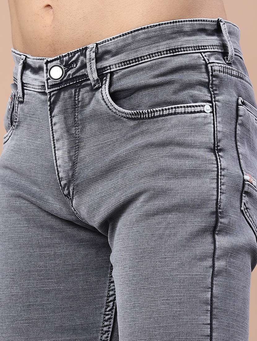 men solid mid rise slim jean - 22246633 -  Standard Image - 5