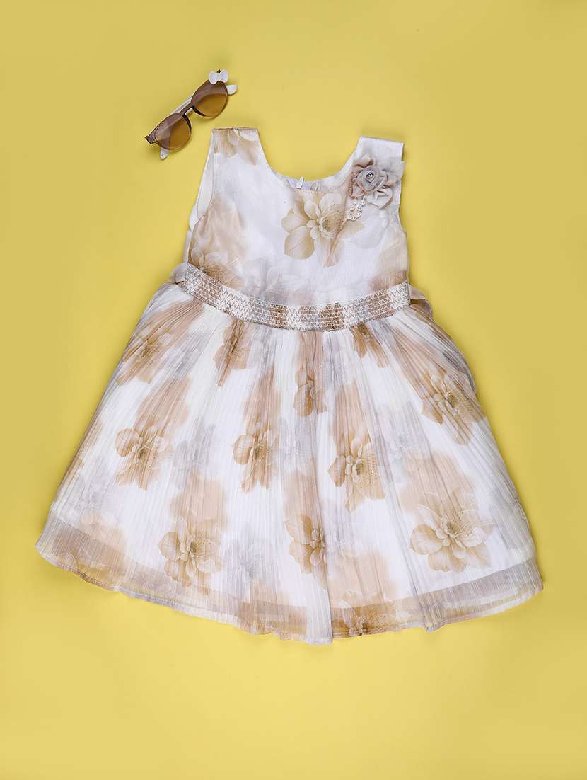 yellow cotton fit & flare dress