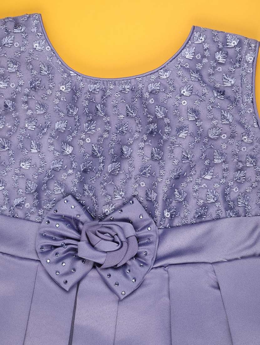 girls self designed sleeveless flared frock - 22246649 -  Standard Image - 3