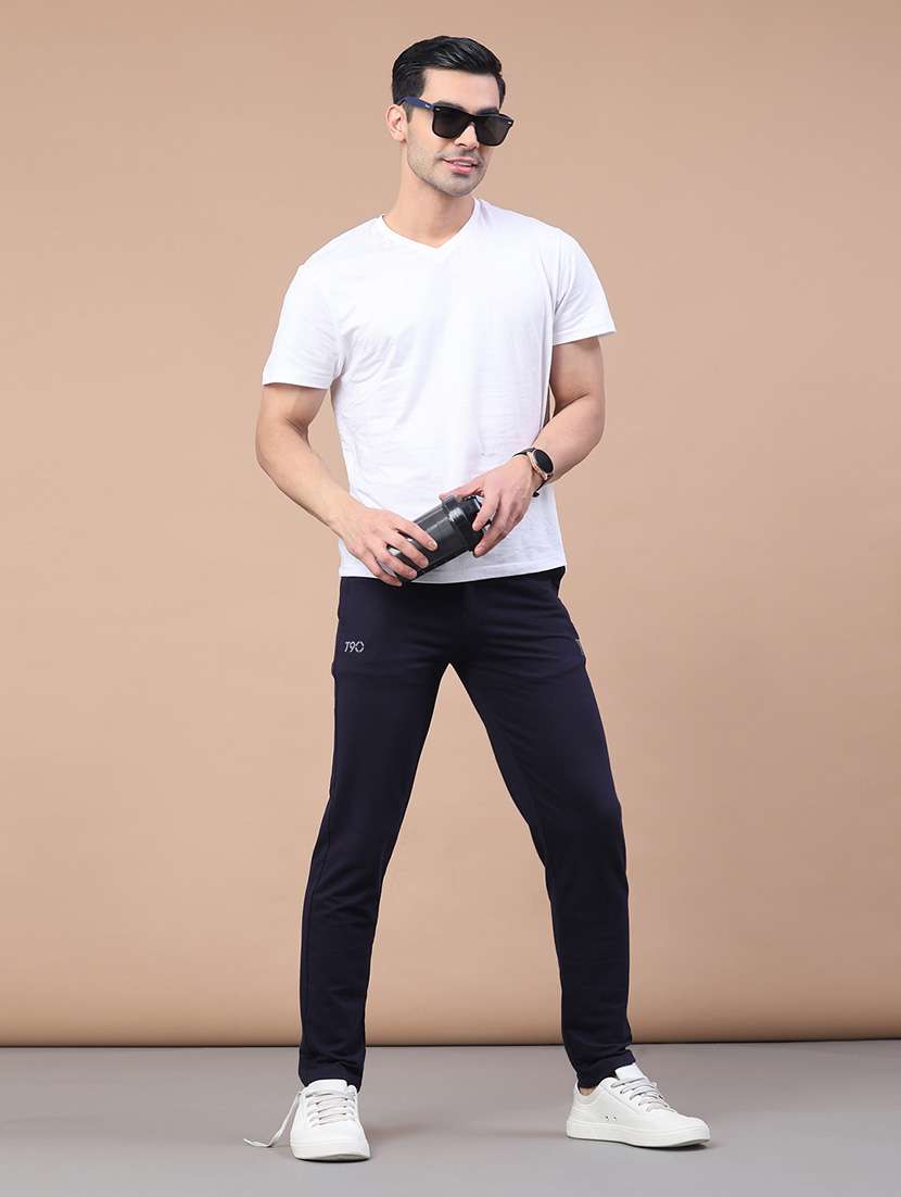 men solid mid rise full length track pant - 22246678 -  Standard Image - 5