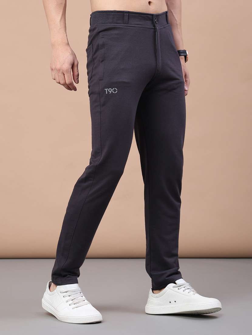 men solid mid rise full length track pant - 22246680 -  Standard Image - 3