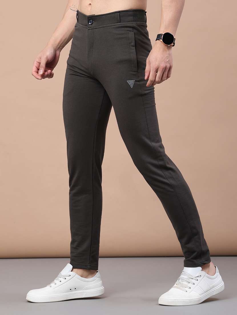 men solid mid rise ankle length track pant - 22246682 -  Standard Image - 3