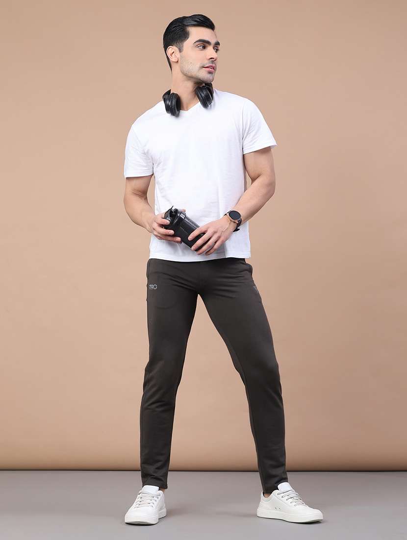 men solid mid rise ankle length track pant - 22246682 -  Standard Image - 5