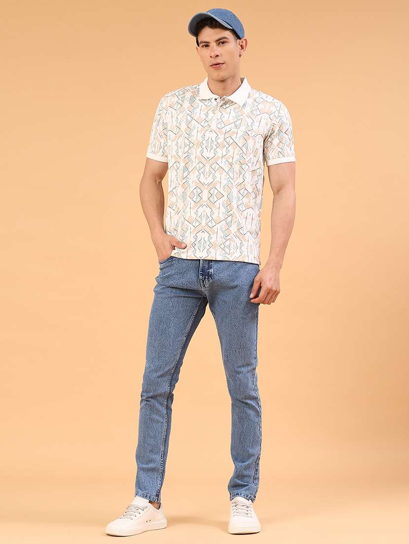 men plain mid rise full length slim fit jeans - 22246692 -  Standard Image - 5
