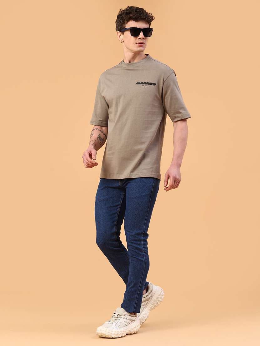 men plain mid rise full length slim fit jeans - 22246693 -  Standard Image - 5