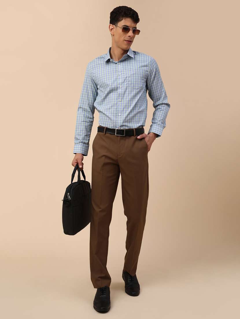 men solid mid rise formal trouser - 22246695 -  Standard Image - 5
