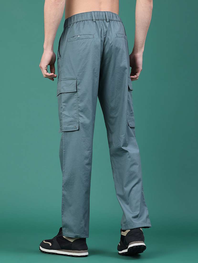 men solid mid rise cargo - 22246700 -  Standard Image - 3