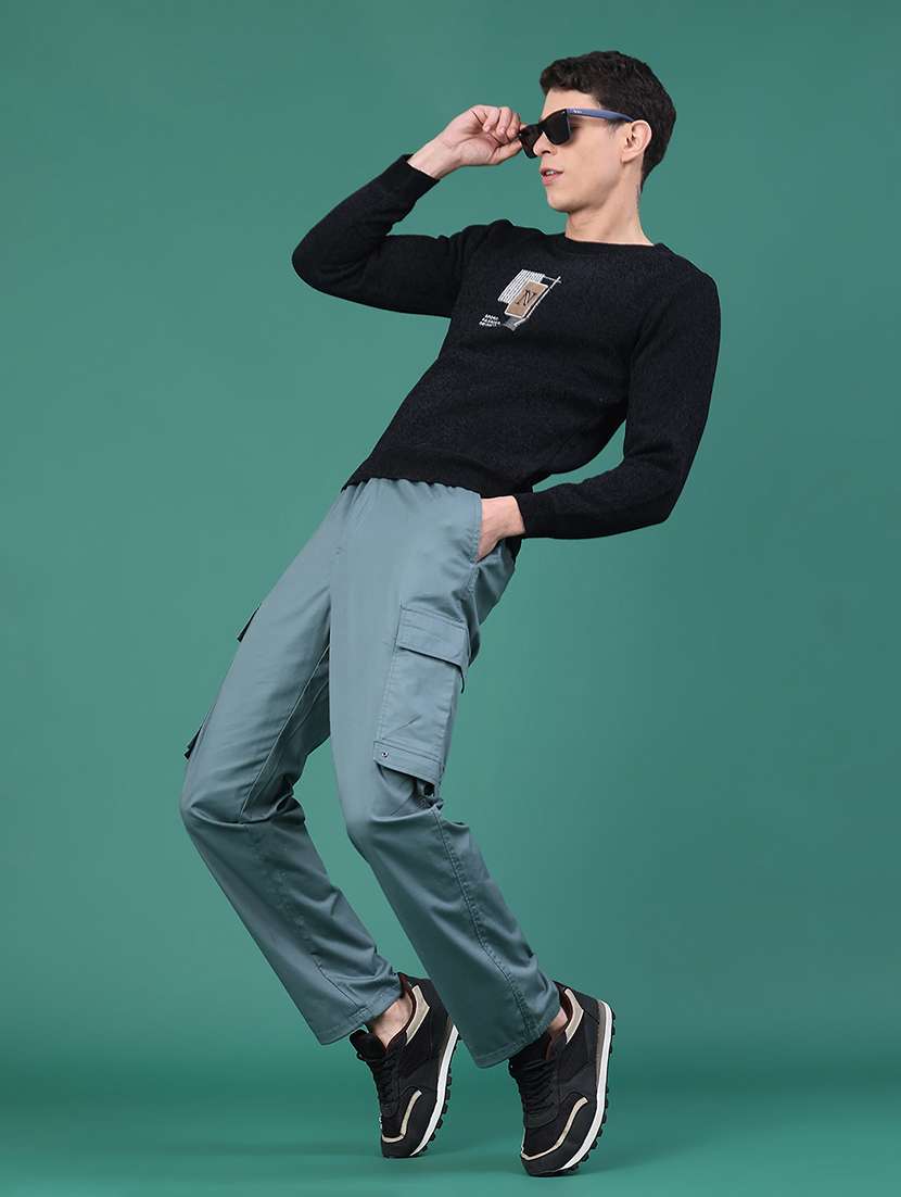 men solid mid rise cargo - 22246700 -  Standard Image - 5