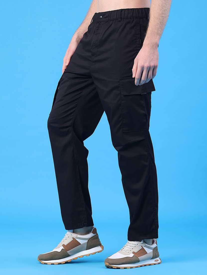 men solid mid rise regular fit cargo - 22246702 -  Standard Image - 3