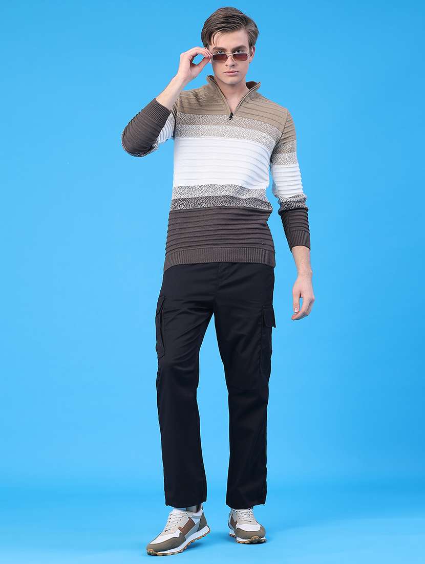 men solid mid rise regular fit cargo - 22246702 -  Standard Image - 5