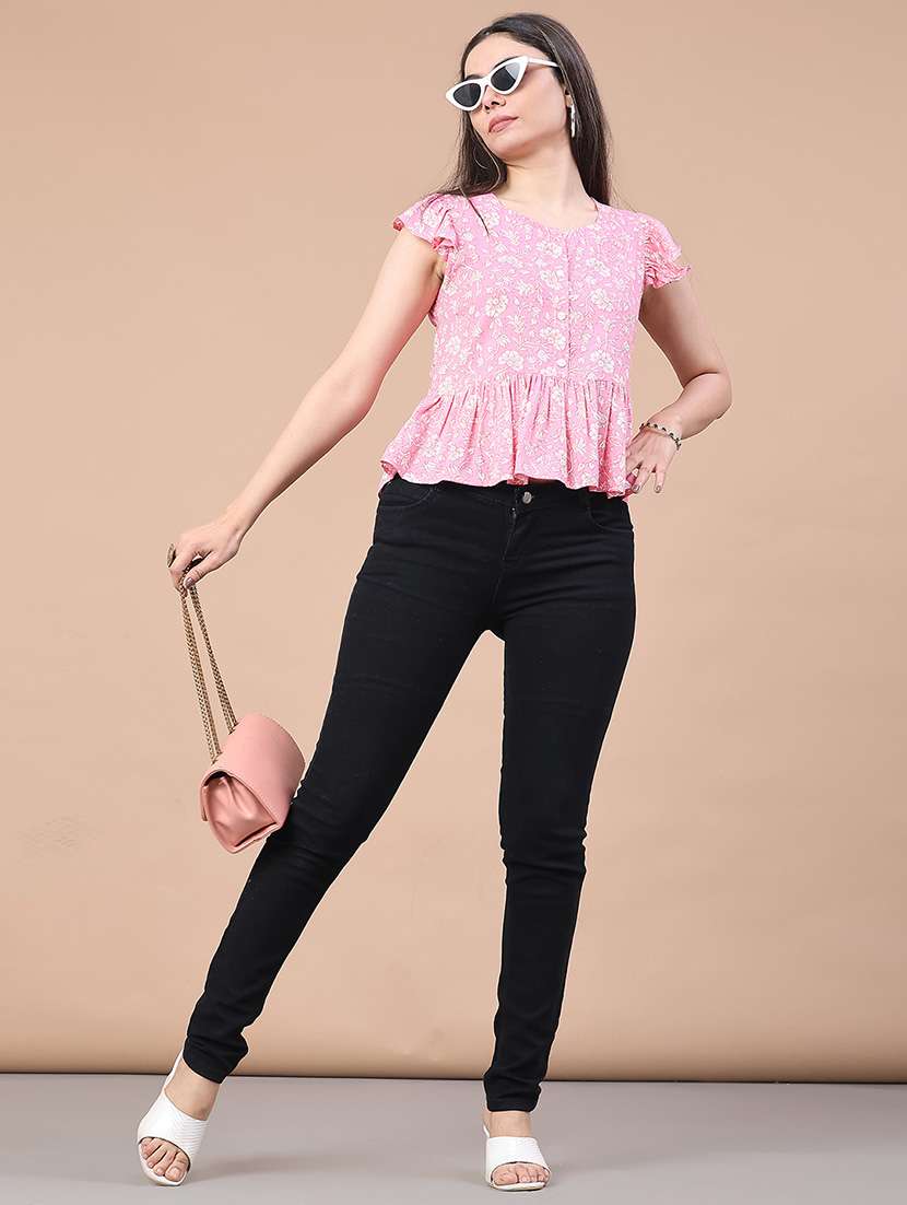 women floral printed cap sleeve top - 22246713 -  Standard Image - 5