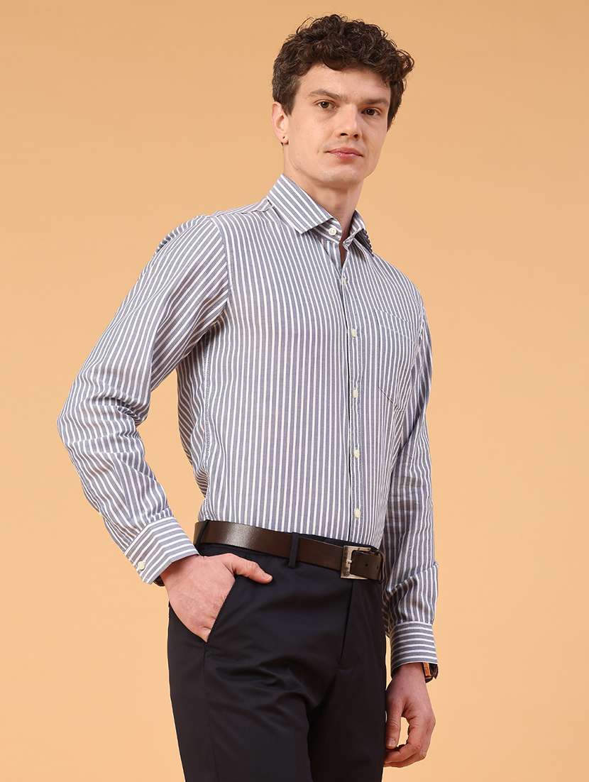 men blue cotton formal shirt - 22246745 -  Standard Image - 3