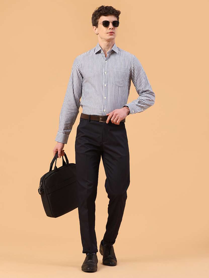 men blue cotton formal shirt - 22246745 -  Standard Image - 5